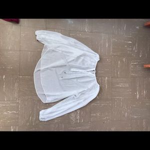 White see-through shirt with silver dots